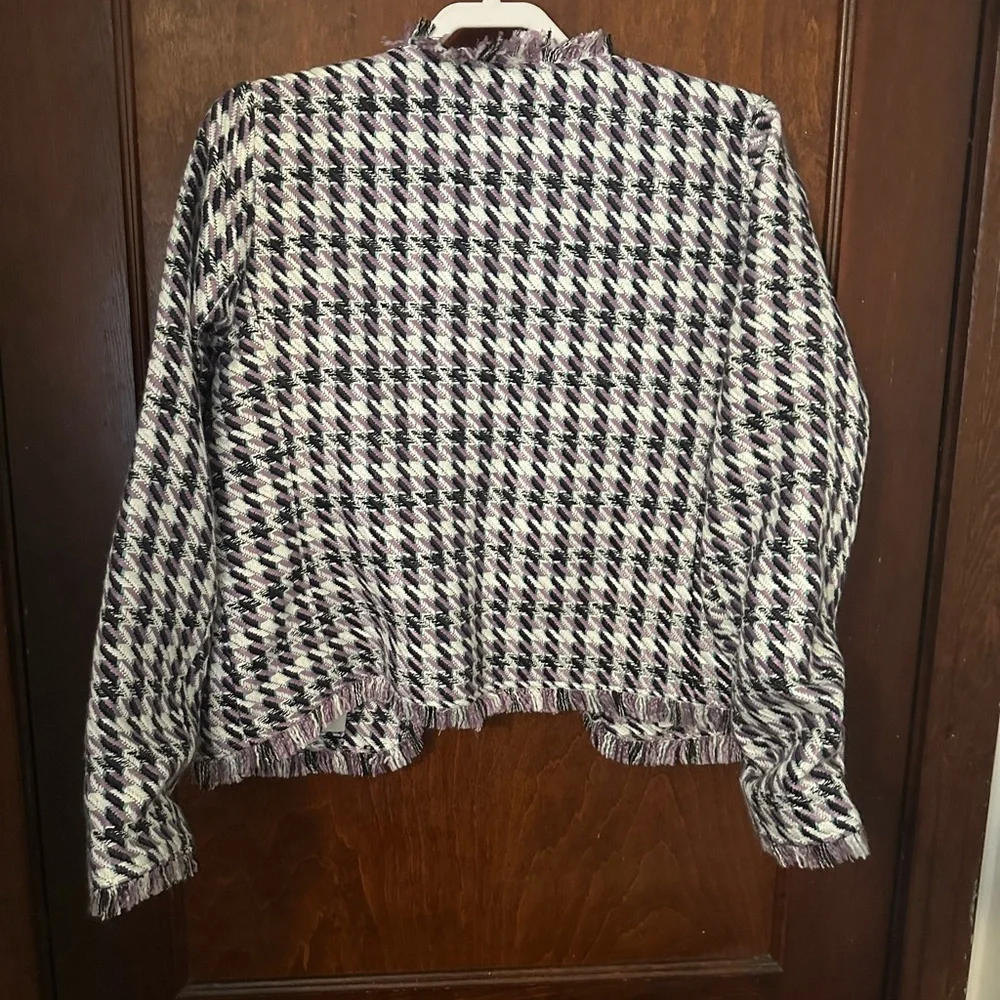 NWT Halogen LAVENDER MULTI Tweed Jacket Size L